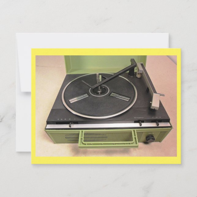 Invitation Joueur de disques Tourne-disque Retro Tech J'écout (Devant)
