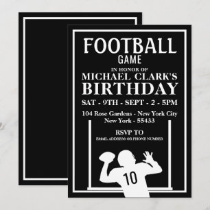 Invitation Joueur de football, fête d'anniversaire de partie