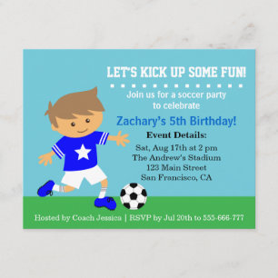 Invitation Joueur De Football, Fête D'Anniversaire Thématique