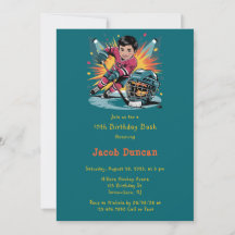 Joueur de hockey pop art Anniversaire Bash