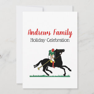 Invitation Joueur de polo vintage sur poney