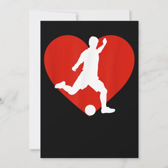 Invitation Joueur de soccer Valentine's Day Soccer Hea (Devant)