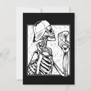Invitation Joueur vidéo Hip hop Skeleton Boys Kids Halloween