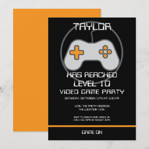 Invitation Joueur vidéo ordinateur nivellement vers le haut A