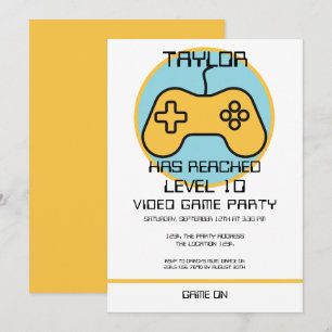 Invitation Joueur vidéo ordinateur nivellement vers le haut A