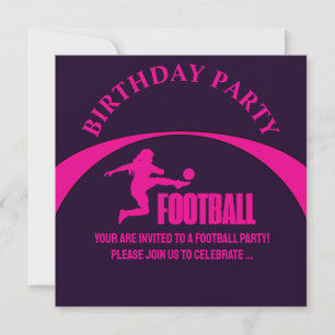 Invitation Joueuse de football, équipe, cadeau d'anniversaire