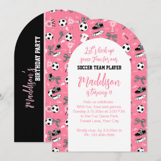Invitation Joueuse de football fille fête d'anniversaire girl