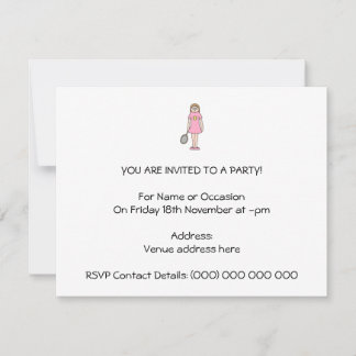 Invitation Joueuse de tennis.