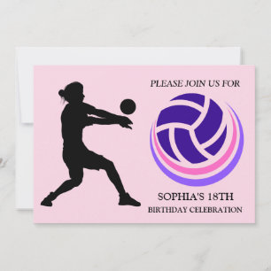 Invitation Joueuse de volley-ball fête d'anniversaire