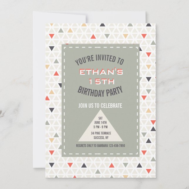 Invitation Joueuse Triangles (Devant)