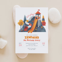 Jouons à l'aire de jeu Anniversaire Fête Invitatio