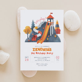 Invitation Jouons à l'aire de jeu Anniversaire Fête Invitatio