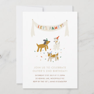 Invitation Jour d’anniversaire du thème Pawty Dog