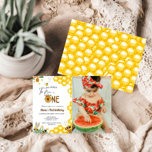 Invitation Jour d'abeille jaune miel abeille première fille a