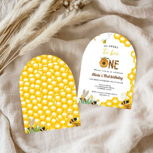 Invitation Jour d'abeille jaune miel abeille première fille a