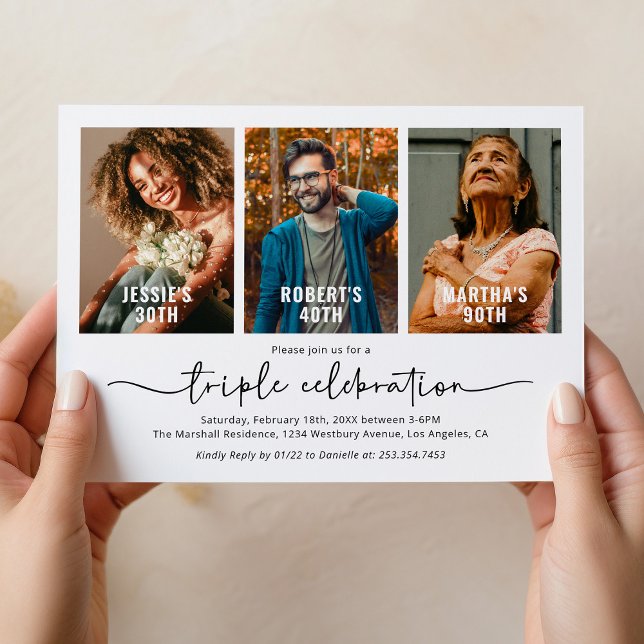 Invitation Jour d'anniversaire 3 Photo (Créateur téléchargé)