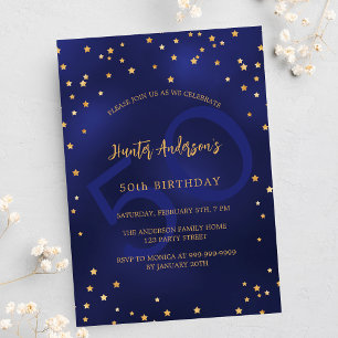 Invitation Jour d'anniversaire bleu marine
