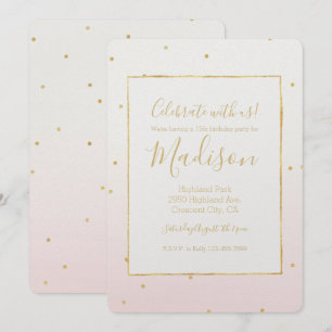 Invitation Jour d'anniversaire de Confetti Sparkle Ombre
