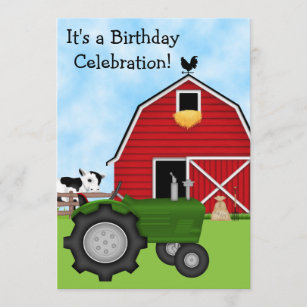 Invitations Faire Part Cartes Anniversaire Tracteur Zazzle Ch