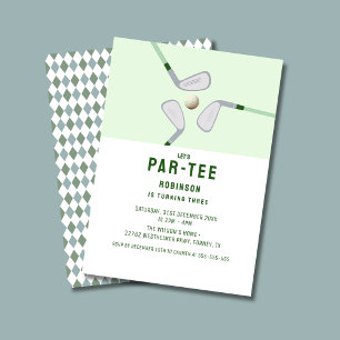Invitation Jour d'anniversaire de golf moderne Let's Par-tee