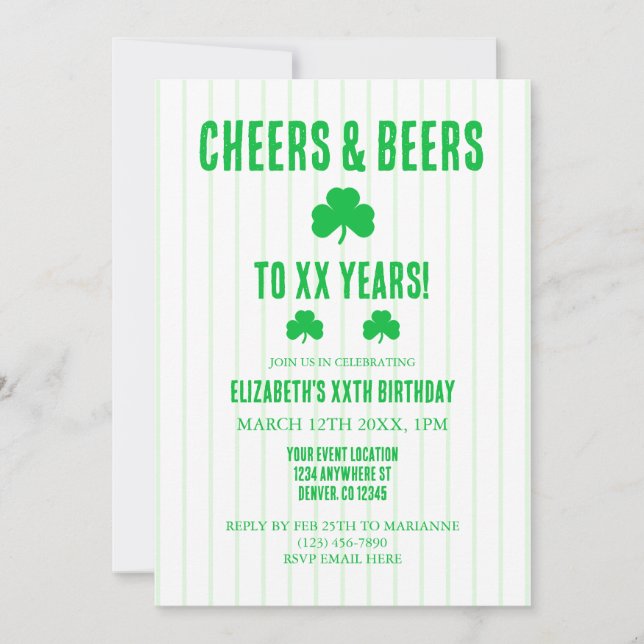 Invitation Jour d'anniversaire de la bière et de la bière (Devant)