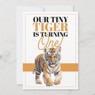 Invitation Jour d'anniversaire de la jungle de tigres blancs 