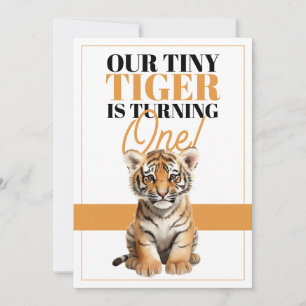 Invitation Jour d'anniversaire de la jungle moderne de Tigre 