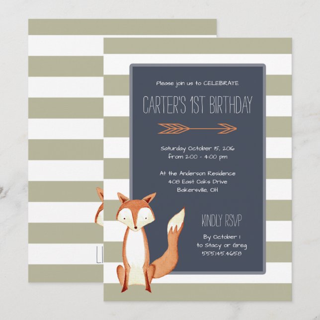 Invitation Jour d'anniversaire de la marine américaine de la  (Devant / Derrière)