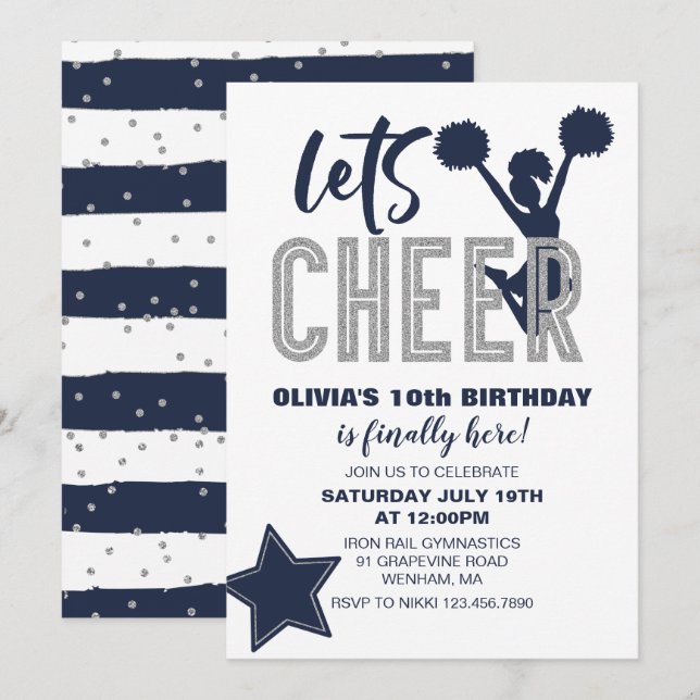 Invitation Jour d'anniversaire de la Marine et de l'Argent (Devant / Derrière)