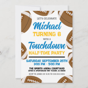 Invitation Jour d'anniversaire de la partie de football en or
