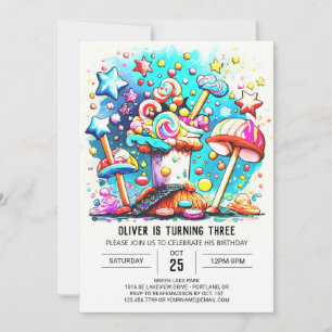 Invitation Jour d'anniversaire de la sucrerie personnalisée