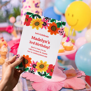 Invitation Jour d'anniversaire de l'énergie des fleurs lumine