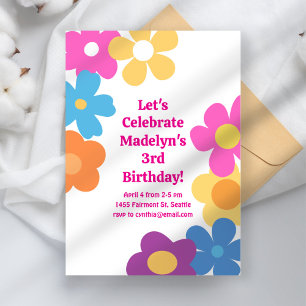 Invitation Jour d'anniversaire de l'énergie des fleurs lumine