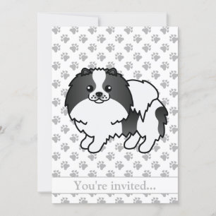 Invitation Jour d'anniversaire du Chien Poméranien noir Parti