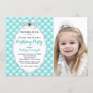 Invitation Jour d'anniversaire du Diamant Bleu turquoise