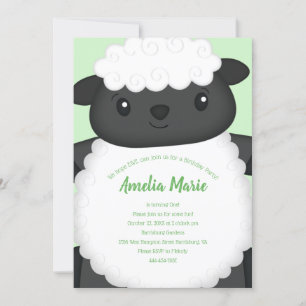 Invitation Jour d'anniversaire du mouton Vert