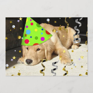 Invitation Jour d'anniversaire Golden Retriever