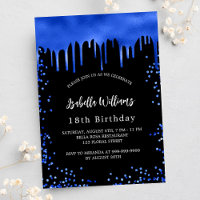 Jour d'anniversaire noir bleu gouttes