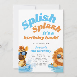 Invitation Jour de fête de la piscine de Splish