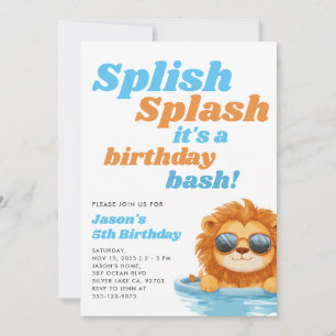 Invitation Jour de fête de la piscine de Splish