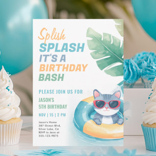 Invitation Jour de fête de la piscine de Splish