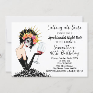 Invitation Jour de la nuit des filles mortes Halloween Annive