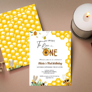 Invitation Jour de l'abeille abeille jaune premier anniversai