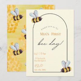 Invitation Jour de l'abeille Bio Thème Moderne Minimal Annive
