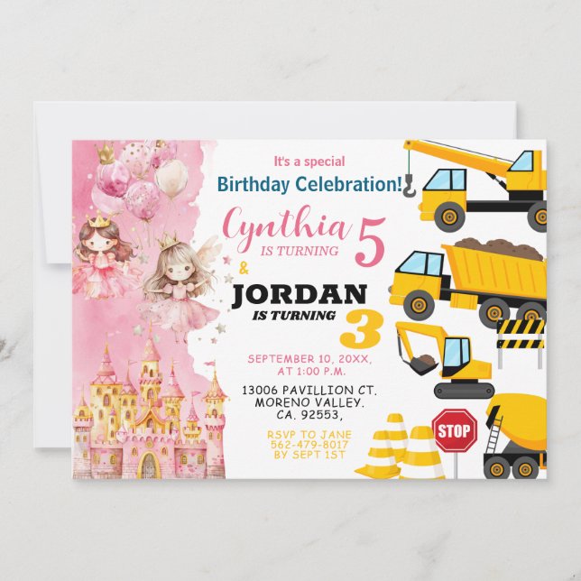 Invitation Jour de l'anniversaire conjoint de la princesse so (Devant)