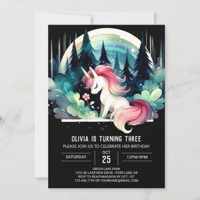 Invitation Jour de l'anniversaire de Forest Sweet Horse (Devant)