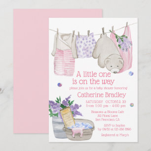 Invitation Jour de lavage de l'ours mûr Baby shower aquarelle