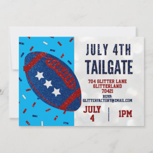 Invitation Jour de l'Indépendance Tailgate Juillet 4 Parties 