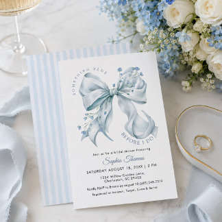 Invitation Jour de mariage moderne Something Blue Before I Do