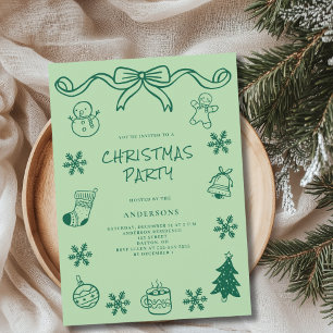 Invitation Jour de Noël à griffes blanc